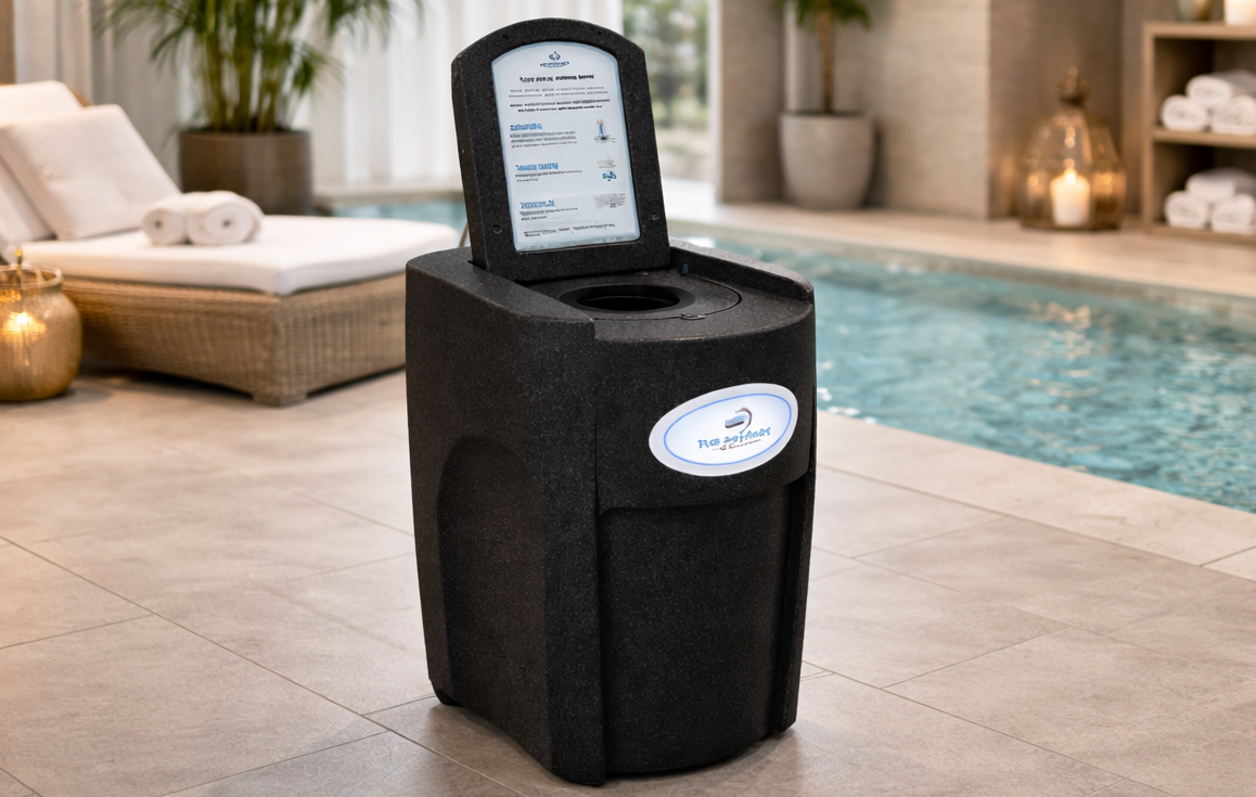 Sèche-maillot professionnel Extract'O dans les vestiaires d'une piscine publique